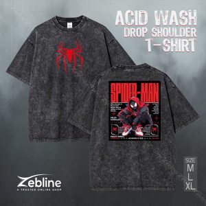 Acid Wash Drop Shoulder T-Shirt (Spider)