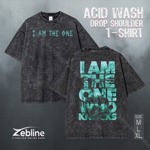 Acid Wash Drop Shoulder T-Shirt (I Am The One)