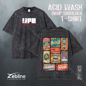Acid Wash Drop Shoulder T-Shirt (Life)