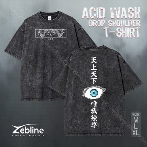 Acid Wash Drop Shoulder T-Shirt Gojo EYE)